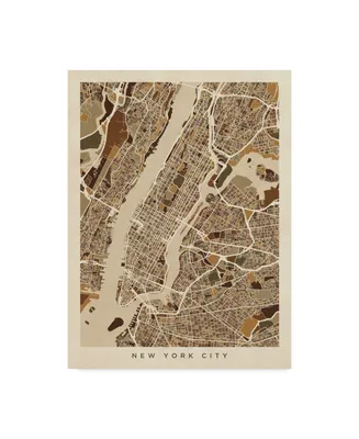 Michael Tompsett New York City Street Map Canvas Art