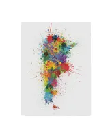 Michael Tompsett Argentina Paint Splashes Map Canvas Art