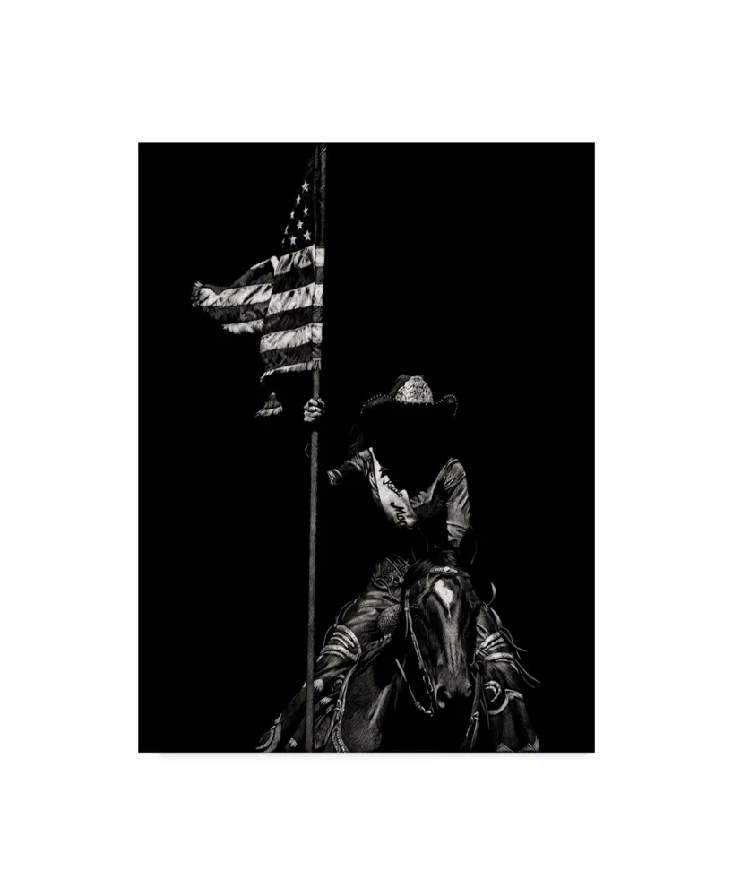 Julie T. Chapman Scratchboard Rodeo Vi Canvas Art - 37" x 49"