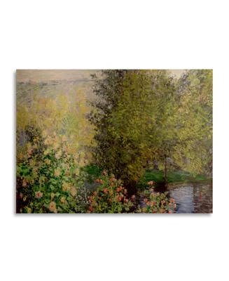 Claude Monet Corner of the Garden at Montgeron, 1876 Floating Brushed Aluminum Art - 22" x 25"