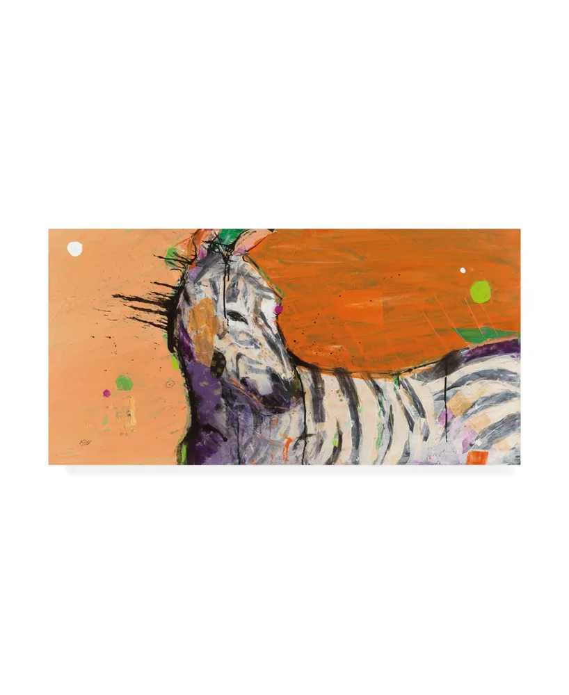 Kellie Day Zebra Orange Canvas Art