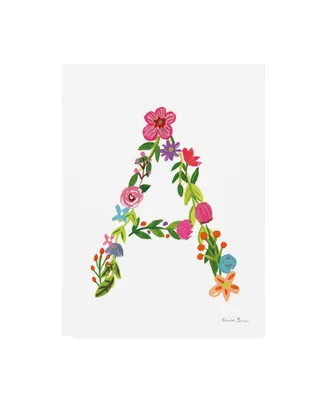 Farida Zaman Floral Alphabet Letter I Canvas Art