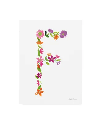Farida Zaman Floral Alphabet Letter Vi Canvas Art