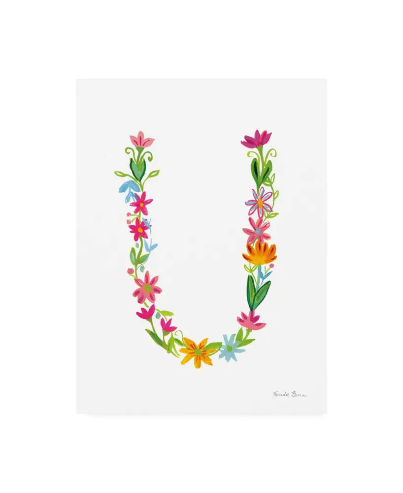 Farida Zaman Floral Alphabet Letter Xxi Canvas Art