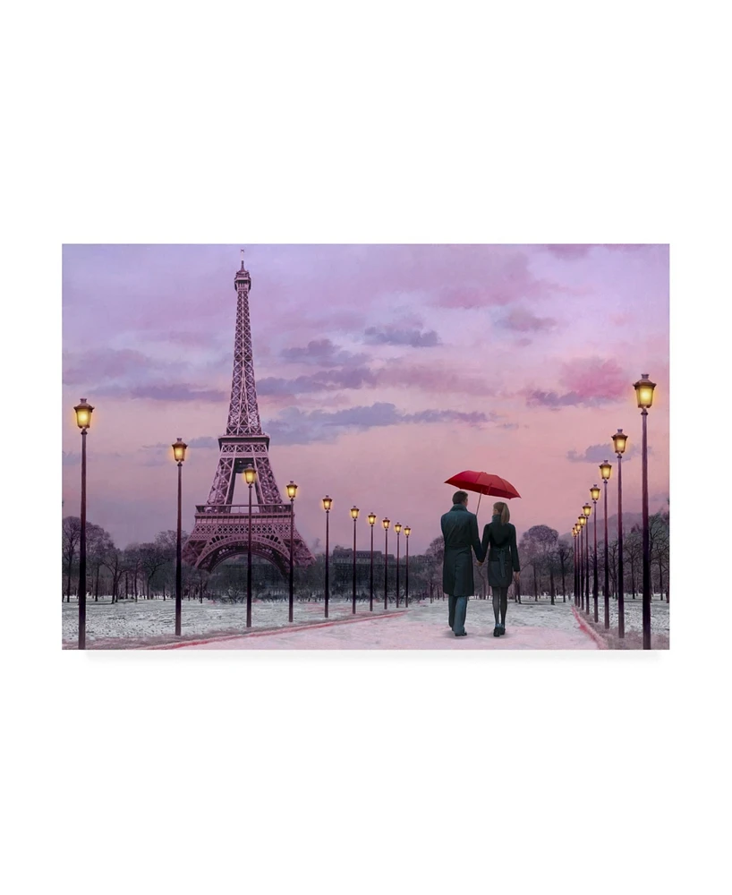 Chris Consani Red Paris Umbrella Canvas Art