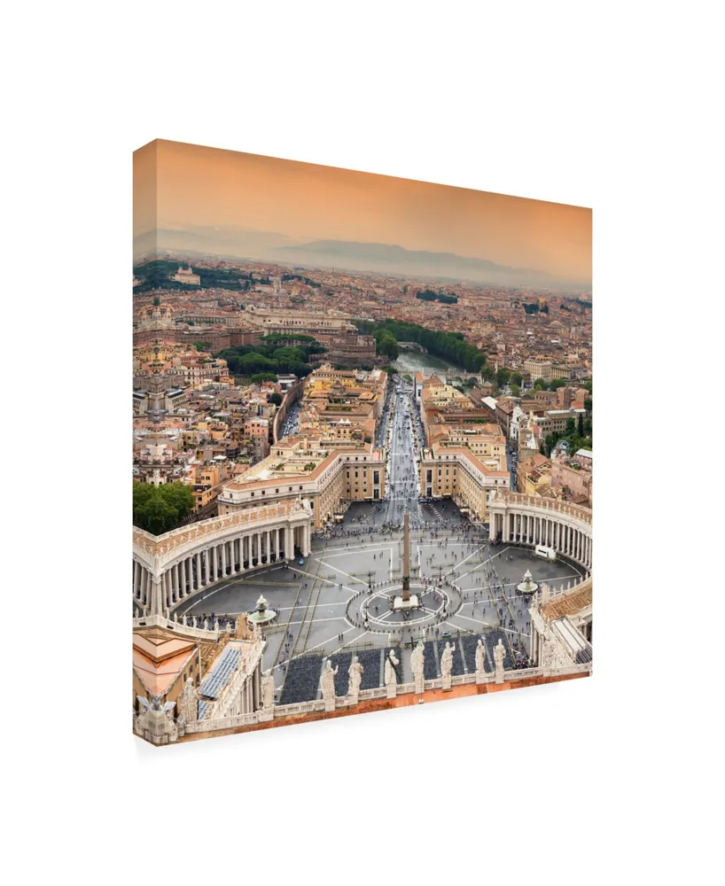 Philippe Hugonnard Dolce Vita Rome 3 View of Rome from Dome of St. Peters Basilica Ii Canvas Art