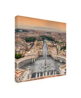 Philippe Hugonnard Dolce Vita Rome 3 View of Rome from Dome of St. Peters Basilica Ii Canvas Art