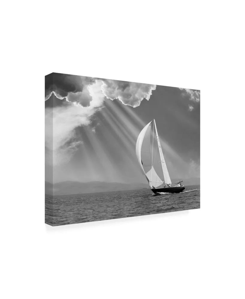 Monte Nagler Sailing Under Sunbeams Lanse Bay Michigan Canvas Art