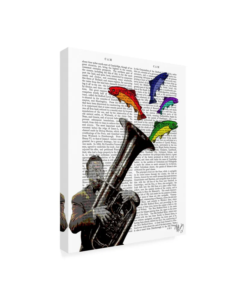 Fab Funky Tuba and Fish Canvas Art