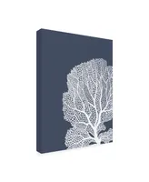 Fab Funky Corals White on Indigo Blue B Canvas Art - 15.5" x 21"