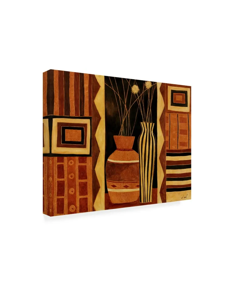 Pablo Esteban Brown Flat Vase Canvas Art