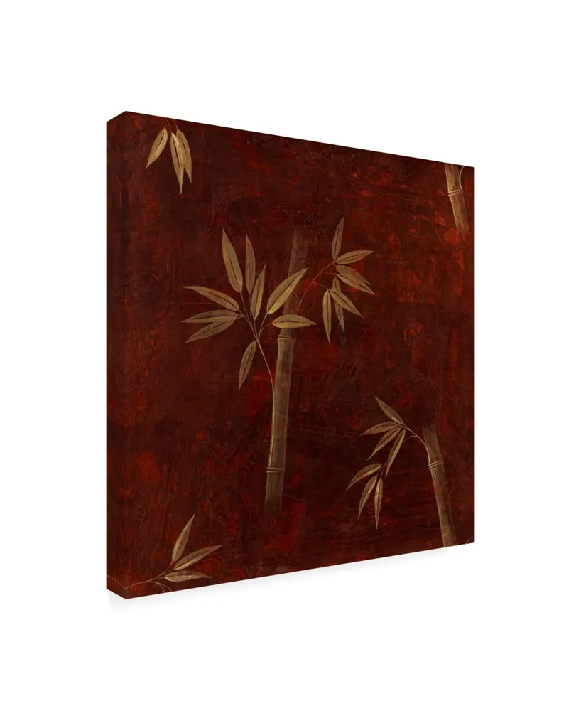 Pablo Esteban Bamboo Line Art Red Canvas Art