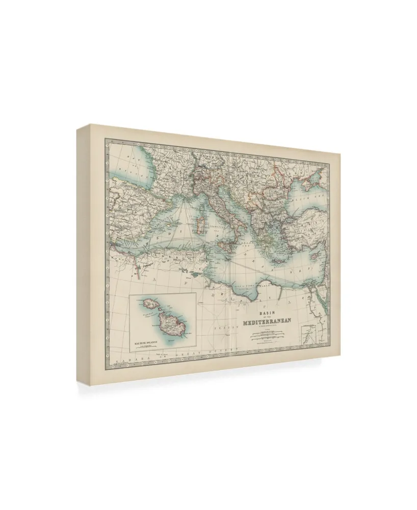 Johnston Johnstons Map of the Mediterranean Canvas Art