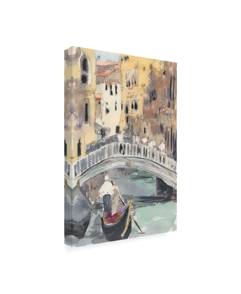 Samuel Dixon Along the Venice Canal Canvas Art - 15.5" x 21"