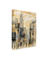 Silvia Vassileva Manhattan Gray and Gold I Canvas Art - 20" x 25"