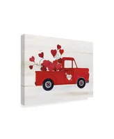 Kathleen Parr Mckenna Rustic Valentine Truck Canvas Art - 15" x 20"