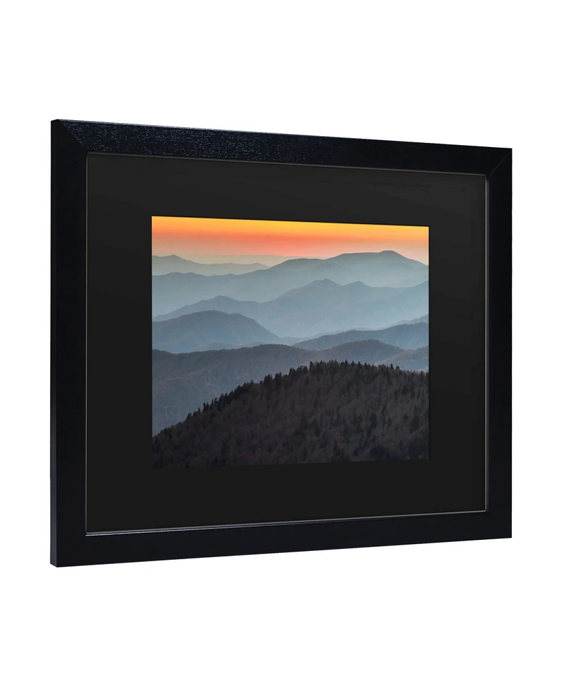 Pierre Leclerc Great Smoky Sunset Matted Framed Art - 15" x 20"