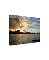 American School Bora Bora Sunset Canvas Art - 37" x 49"