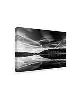 American School Owens Lake Reflectionblack and White Canvas Art - 20" x 25"