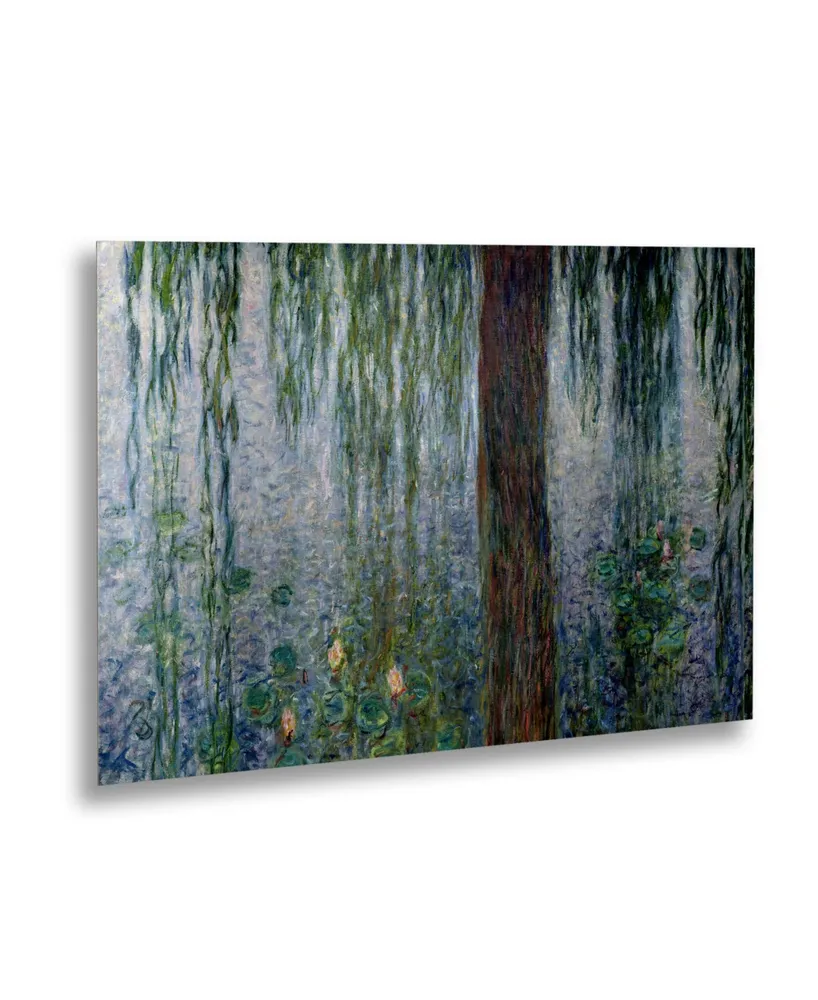 Claude Monet Waterlillies Morning Floating Brushed Aluminum Art - 22" x 25"