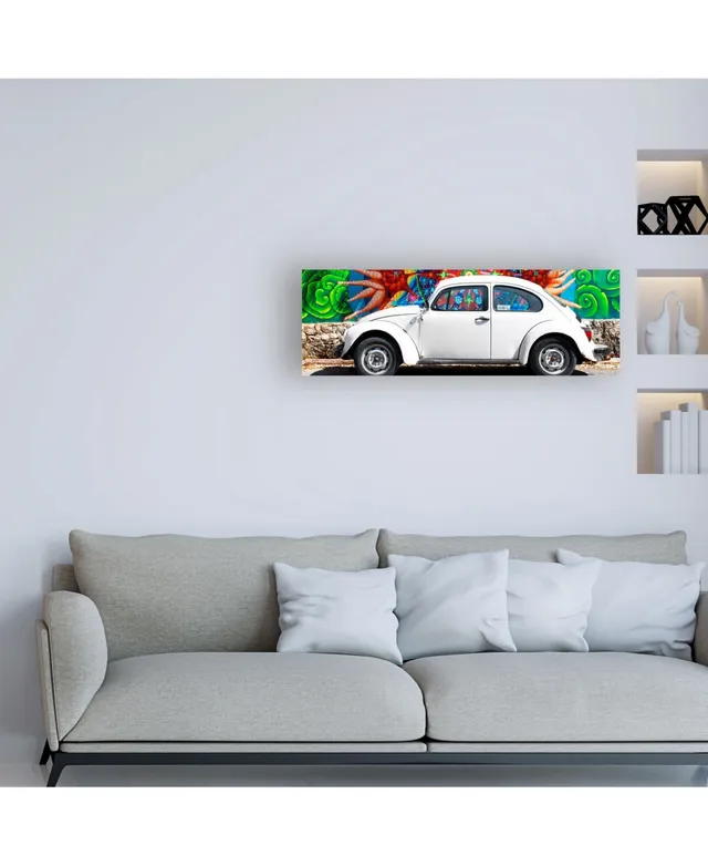  Trademark Global Philippe Hugonnard Viva Mexico White Vw Beetle Car en Cancún Canvas Art