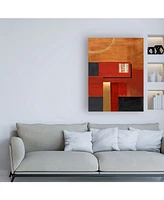 Pablo Esteban Red Squares with Canvas Art