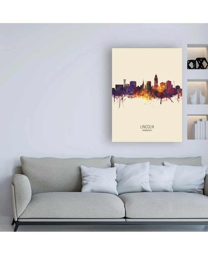 Michael Tompsett Lincoln Nebraska Skyline Portrait Iii Canvas Art