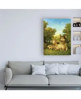 Dan Craig Wolf Lies Down with the Lamb Canvas Art