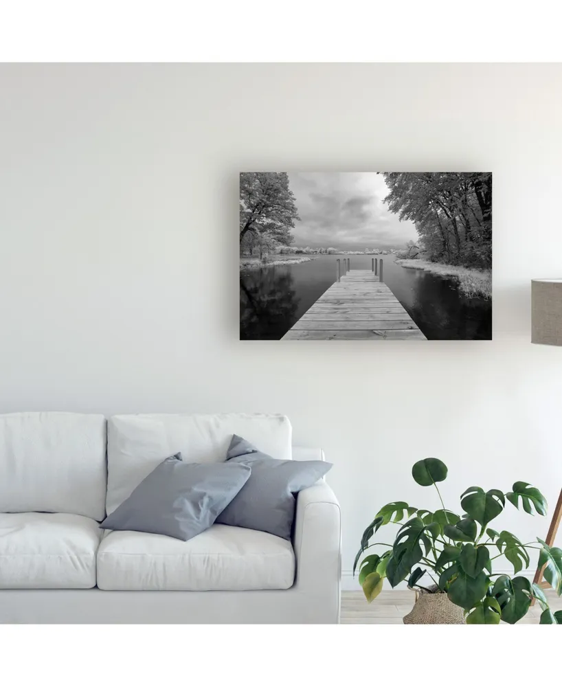 Monte Nagler Dock at St. Joseph River Centreville Michigan Canvas Art