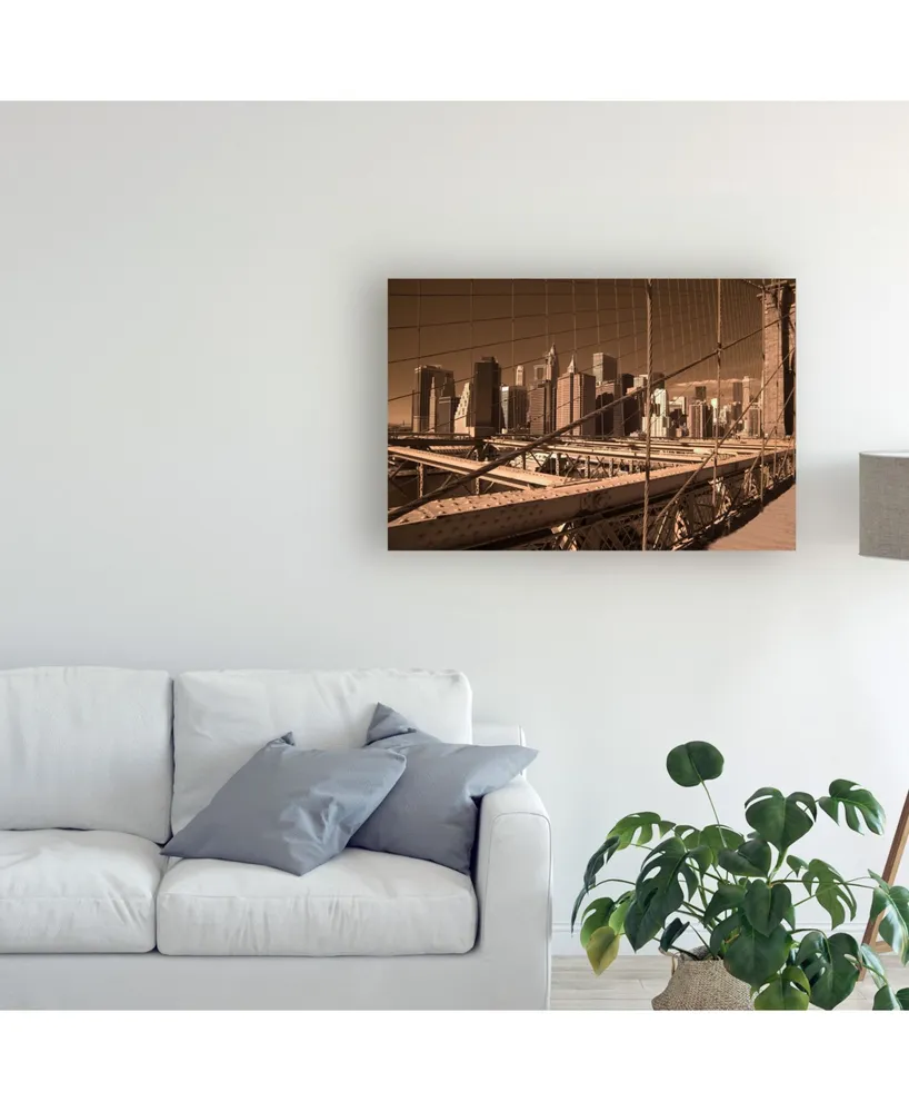 Monte Nagler Brooklyn Bridge and Lower Manhattan New York Canvas Art