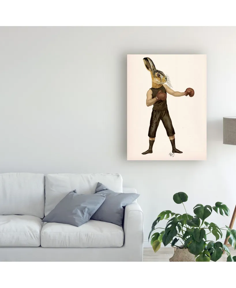 Fab Funky Boxing Hare Canvas Art - 27" x 33.5"
