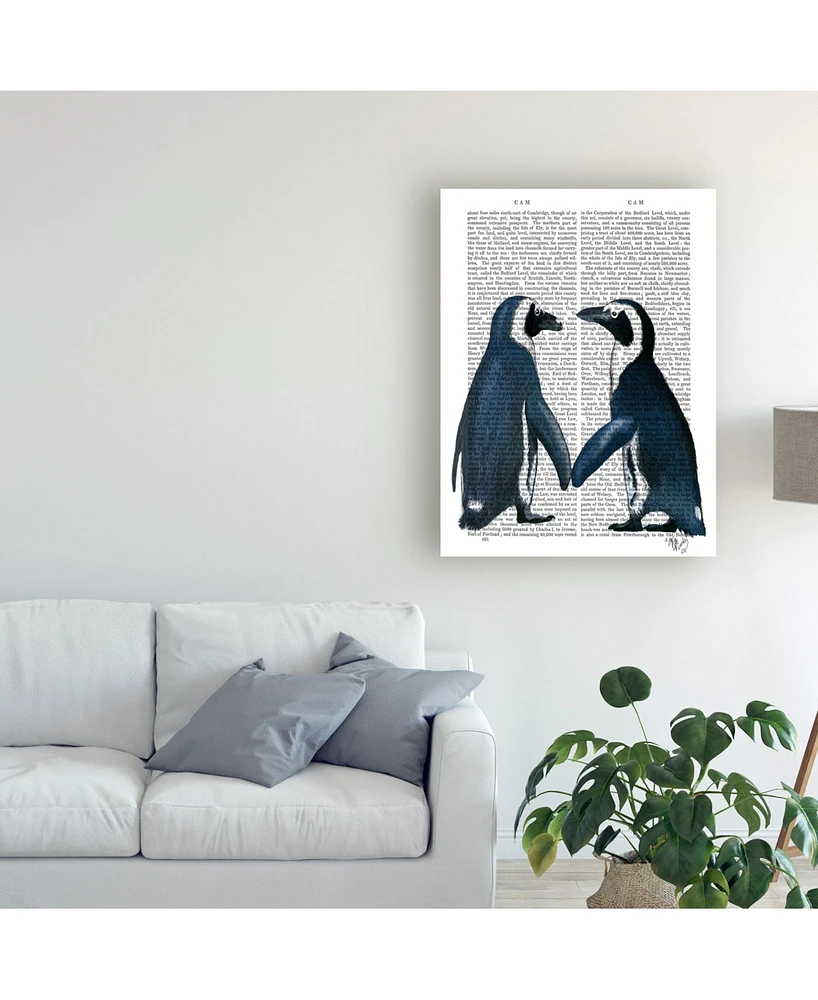 Fab Funky Penguins in Love Canvas Art