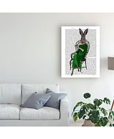 Fab Funky Lady Bella Rabbit Taking Tea Canvas Art - 36.5" x 48"