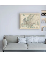 Johnston Johnstons Map of Europe Canvas Art - 19.5" x 26"