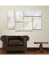 Cora Niele Pure White Rose Multi Panel Art Set 6 Piece - 49" x 19"