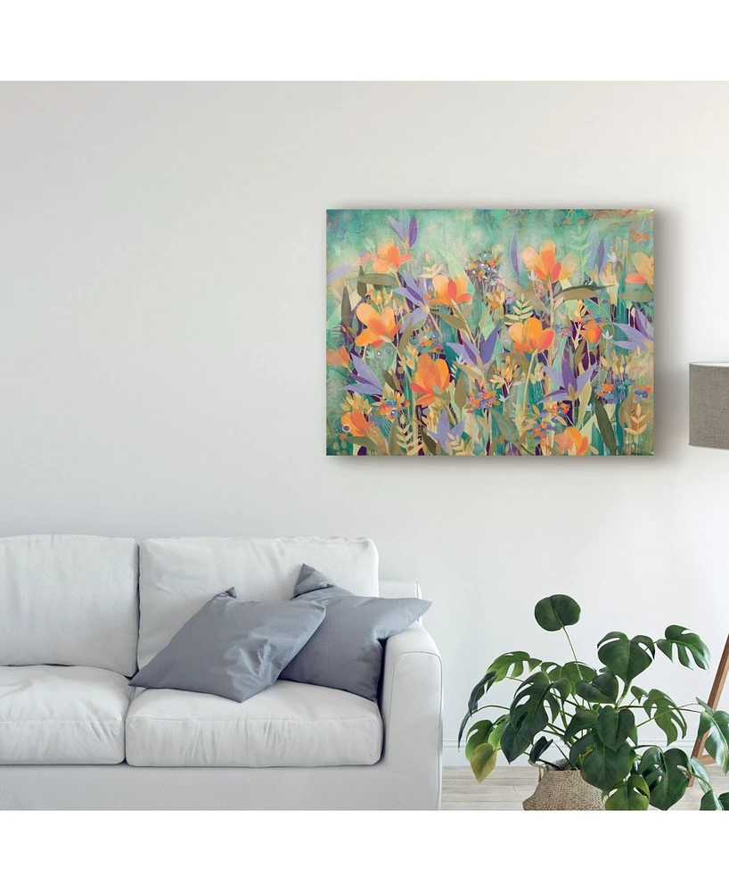 Sue Davis Summer Garden Abstract Modern Canvas Art - 20" x 25"