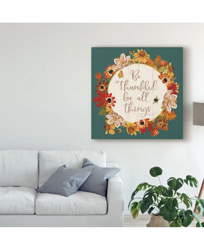 Katie Pertiet Fall Garden Iv Teal Canvas Art