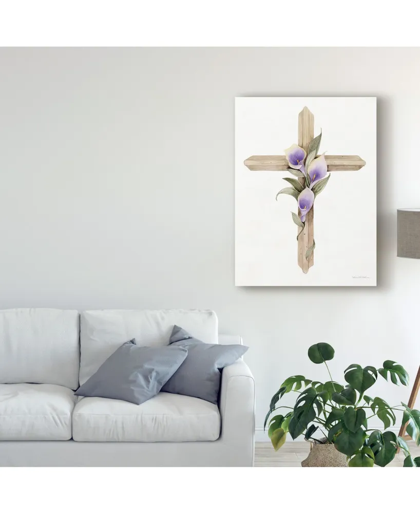 Kathleen Parr Mckenna Easter Blessing Cross Ii Canvas Art - 15" x 20"