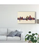 Michael Tompsett Rochester New York Skyline Iii Canvas Art - 15" x 20"