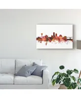 Michael Tompsett Knoxville Tennessee Skyline Red Canvas Art - 15" x 20"