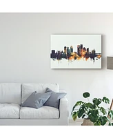 Michael Tompsett Dayton Ohio Skyline Iv Canvas Art - 37" x 49"