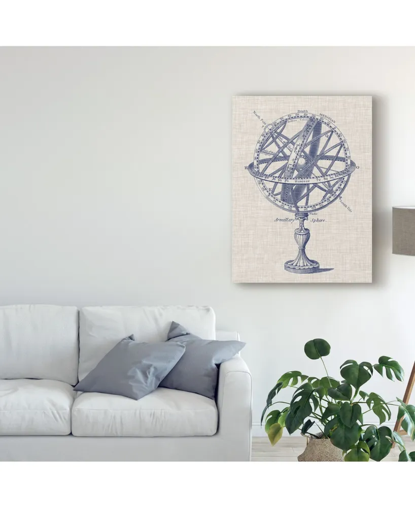 Vision Studio Armillary Sphere on Linen I Canvas Art
