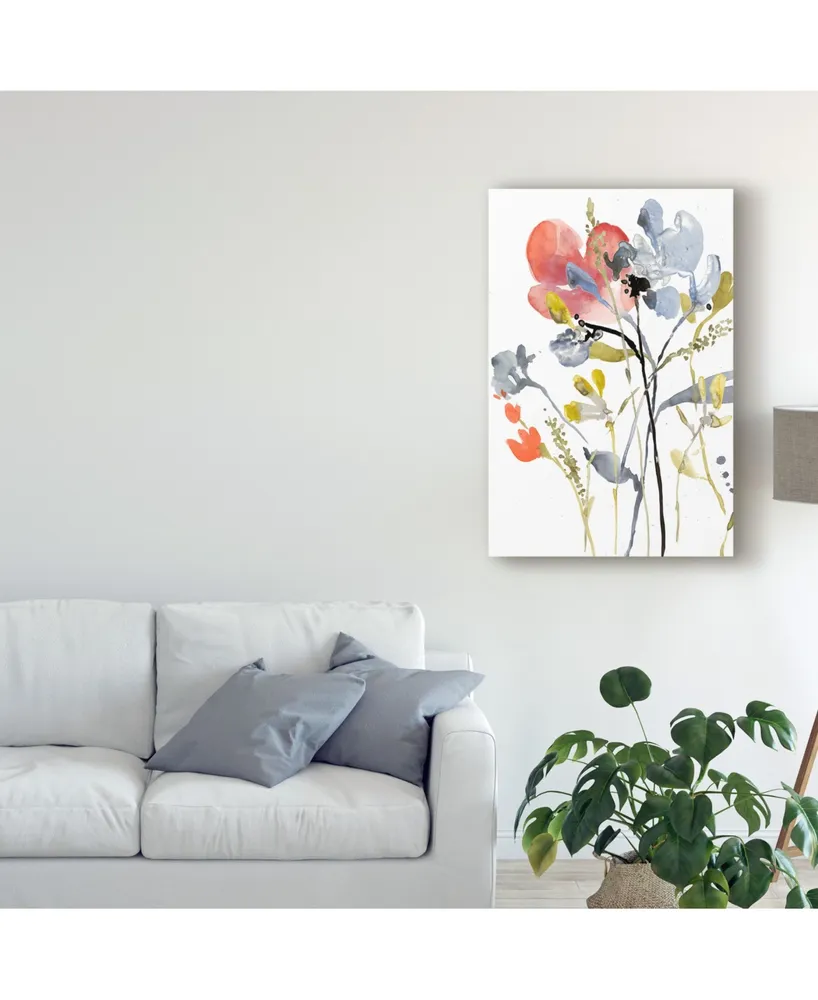Jennifer Goldberger Flower Overlay I Canvas Art