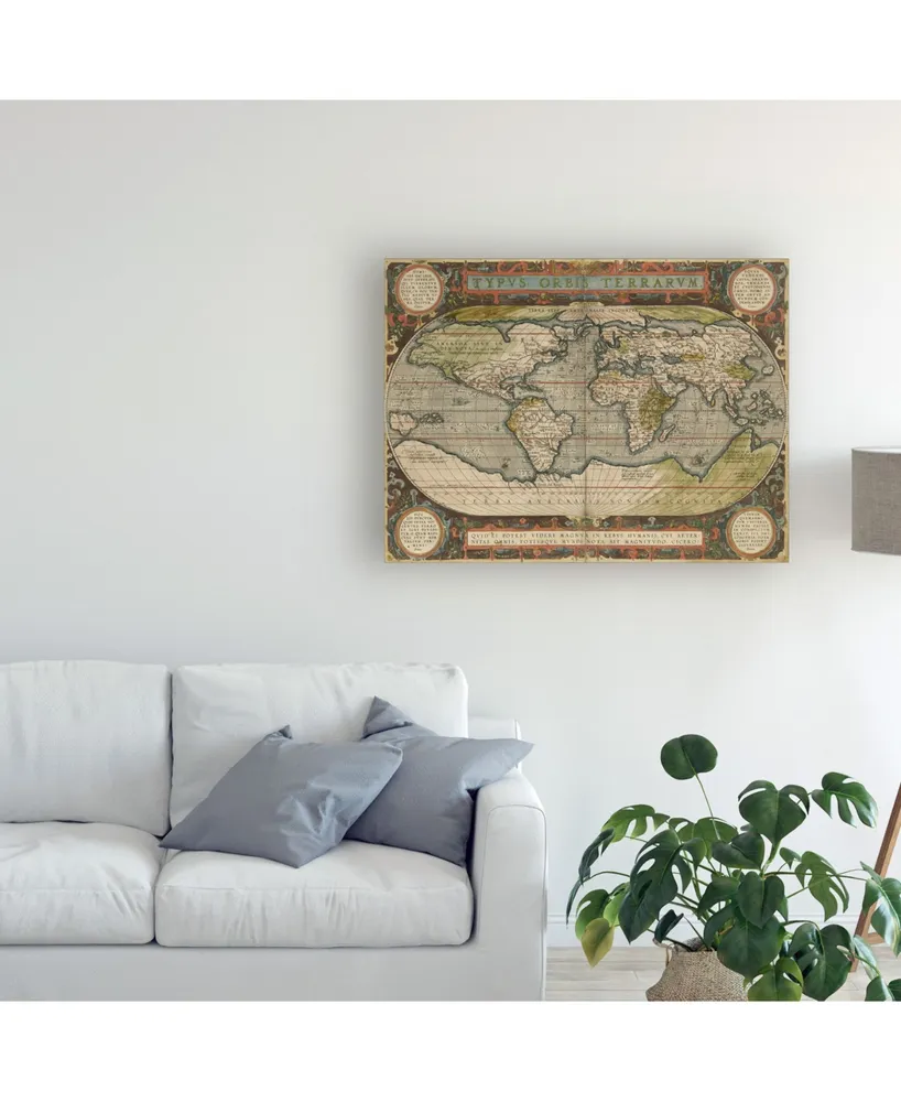 Vision Studio Antique World Map Canvas Art - 20" x 25"