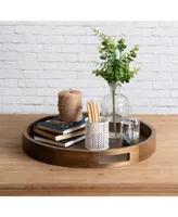 Kate and Laurel Hutton Round Wood Tray - 18.25" x