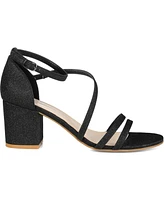 Journee Collection Women's Bella Strappy Block Heel Dress Sandals