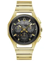 Bulova Men's Chronograph Curv Progressive Sport Gold-Tone Stainless Steel Bracelet Watch 44mm