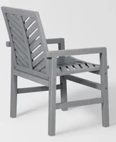 Walker Edison Outdoor Chevron Chair, Set of 2