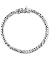 Esquire Men's Jewelry Heavy Serpentine Link Bracelet in 14k Gold-Plated Silver, Also available in Sterling Silver, Created for Macy's