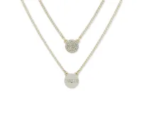 Dkny Gold-Tone Crystal Pendant Two-Row Necklace, 16" + 3' extender